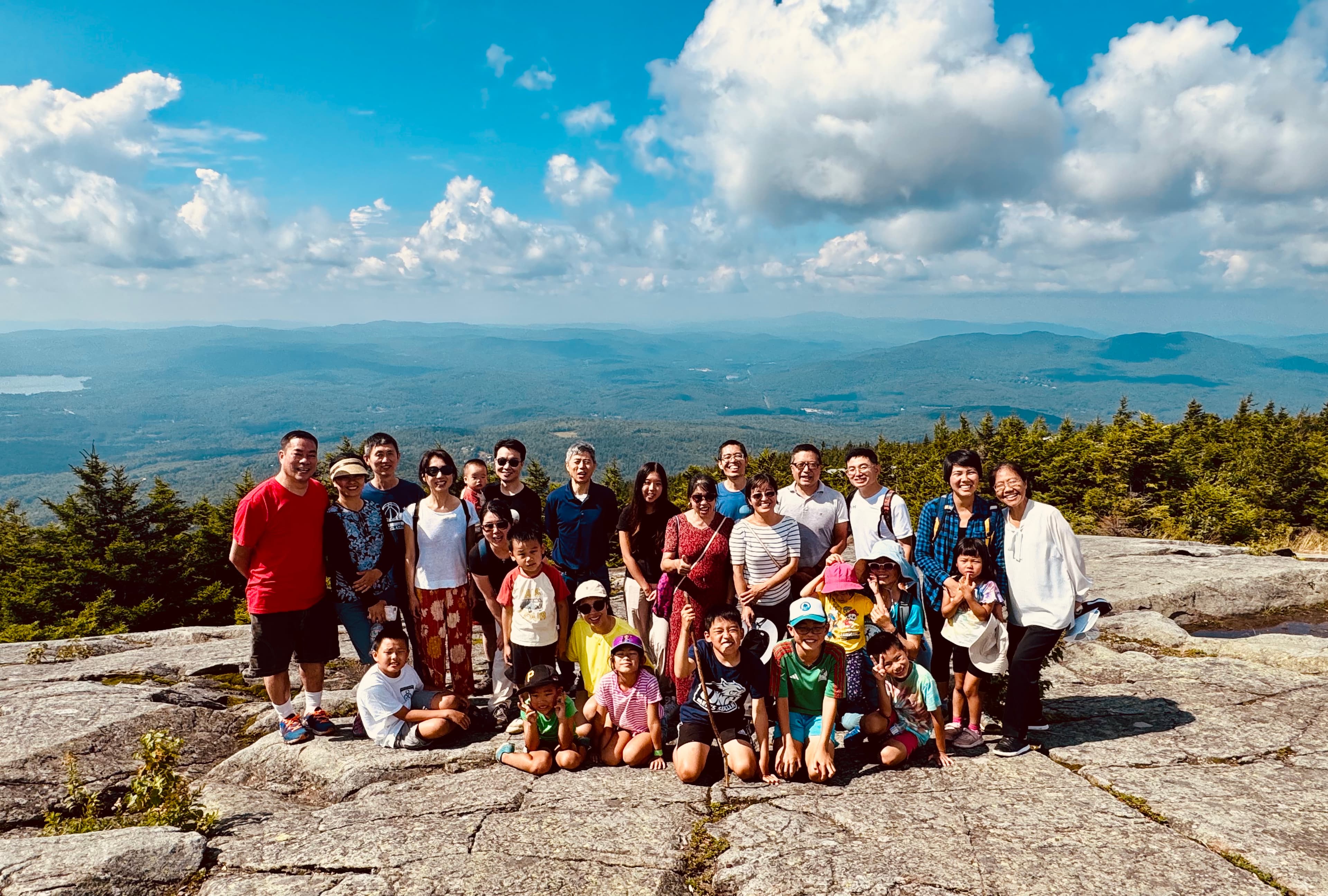 GCCC members and families on a mountain